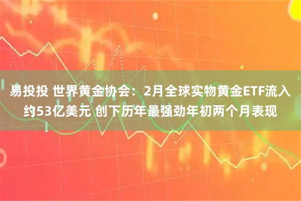 易投投 世界黄金协会：2月全球实物黄金ETF流入约53亿美元 创下历年最强劲年初两个月表现