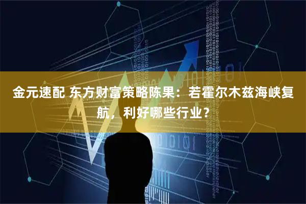 金元速配 东方财富策略陈果：若霍尔木兹海峡复航，利好哪些行业？