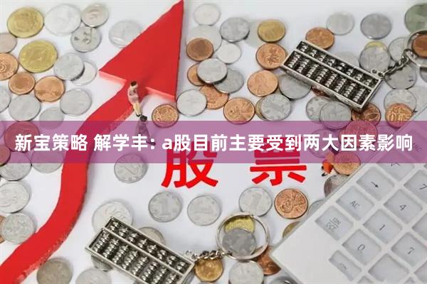 新宝策略 解学丰: a股目前主要受到两大因素影响