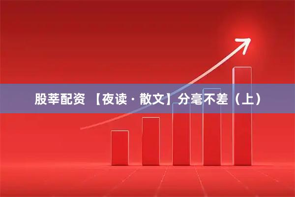 股莘配资 【夜读 · 散文】分毫不差（上）