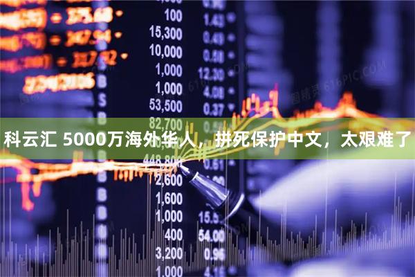 科云汇 5000万海外华人，拼死保护中文，太艰难了