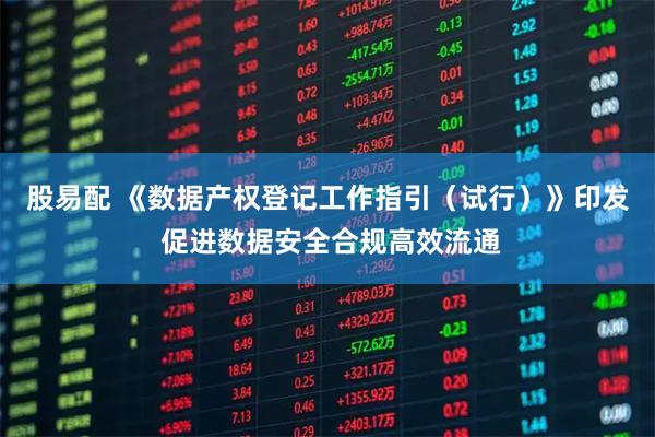 股易配 《数据产权登记工作指引（试行）》印发 促进数据安全合规高效流通
