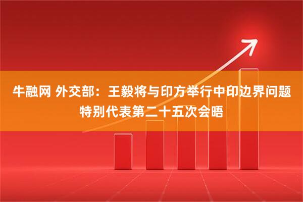 牛融网 外交部：王毅将与印方举行中印边界问题特别代表第二十五次会晤